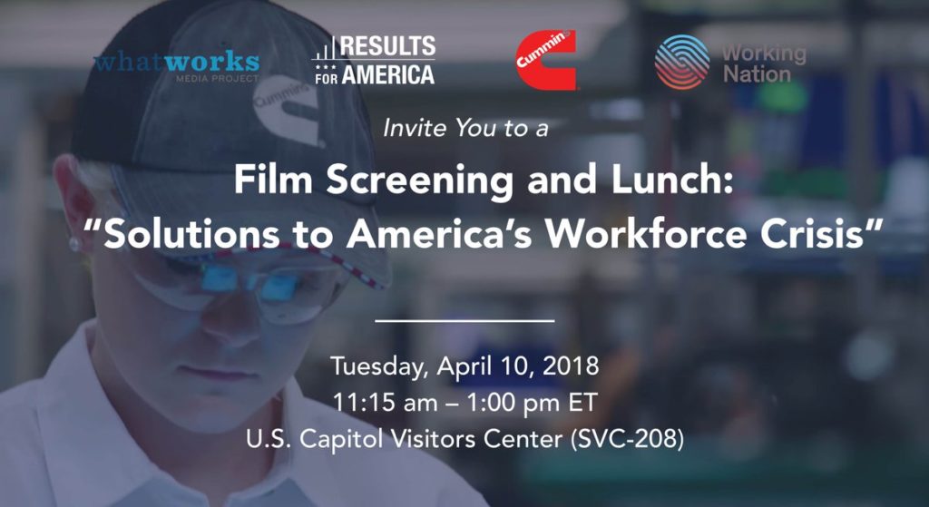This is a promotion for What Works Media Project Film Screening in Washington D.C.