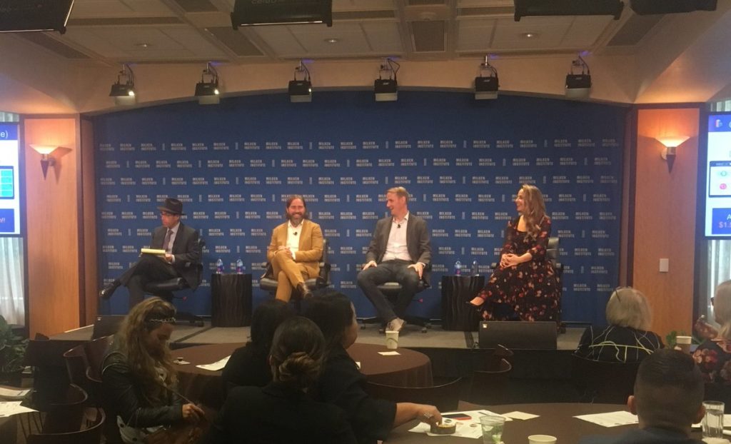 Photo of the final panel from the business led town hall in Los Angeles.