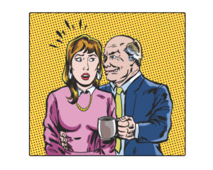 Image of workplace harassment.