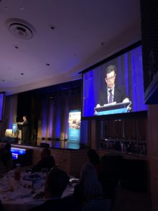 Art Bilger at JVS Strictly Business L.A. Awards Luncheon talking about workforce development solutions.