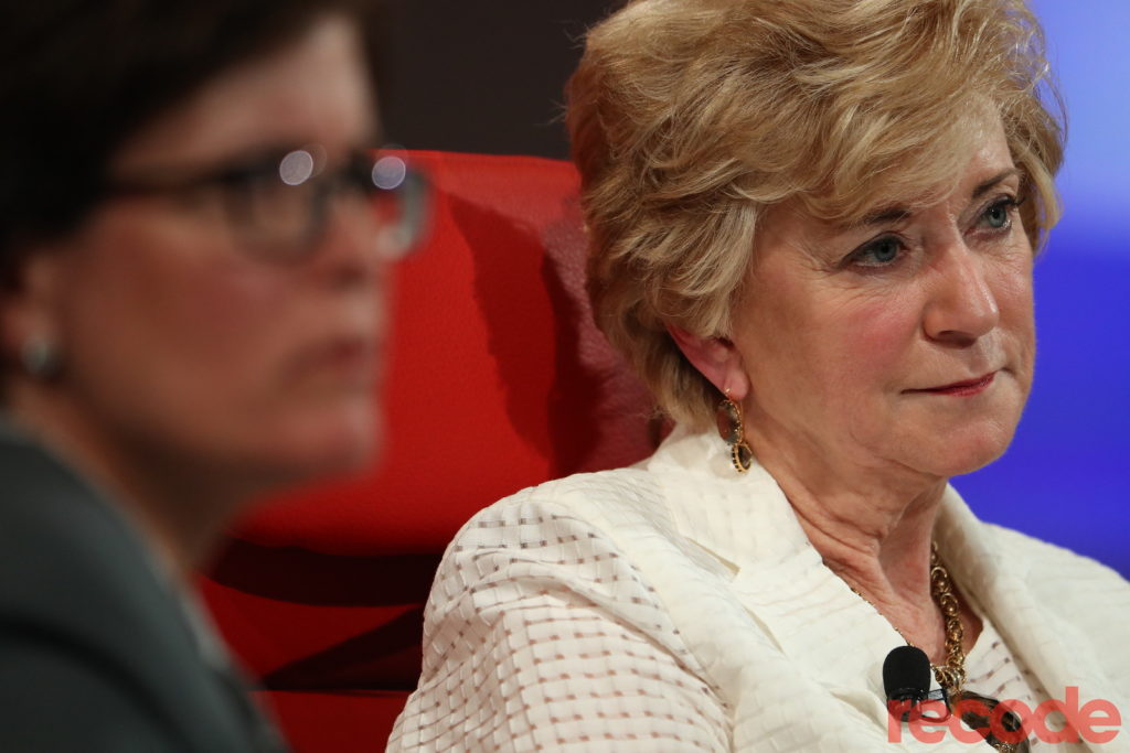SBA Administrator Linda McMahon takes questions from the CodeCon audience.