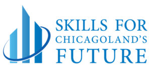 Skills for Chicagoland's Future Logo. The non-profit organization links workers to new job opportunities and skills training.