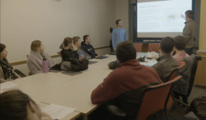 Wharton students present their Big Data Bowl submissions to seminar.