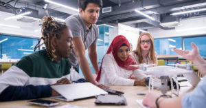 Students work on drone technology
