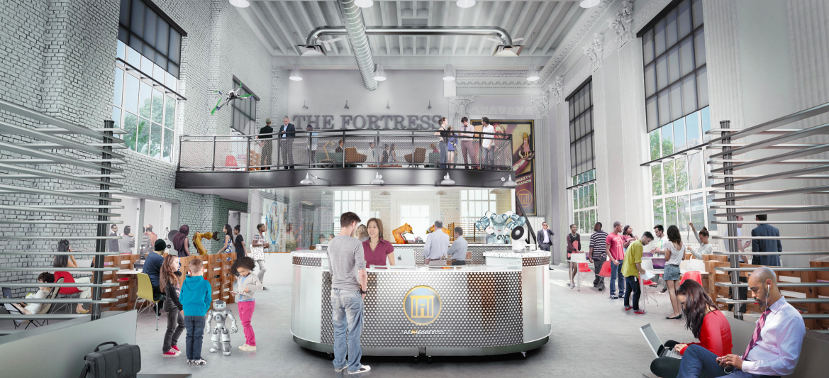 Rendering of the The Fortress of York interior space.
