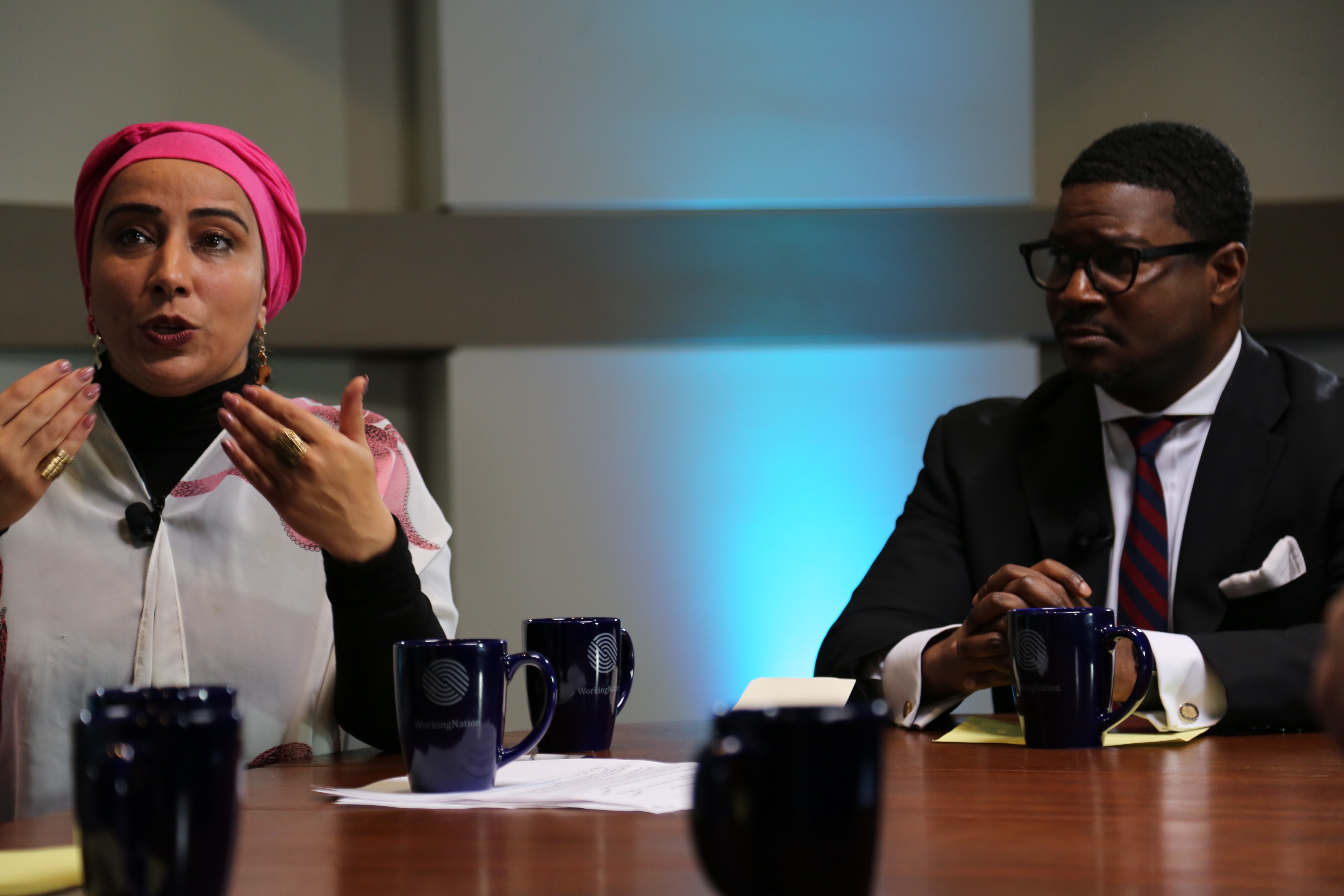 Najeeba Syeed and Jonathan L. Walton at The Table: Faith at Work event.