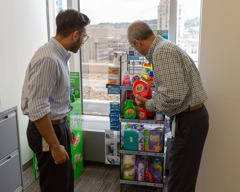 INROADS intern Arun Yagnamurthy at work at the P&G offices in Cincinnati.