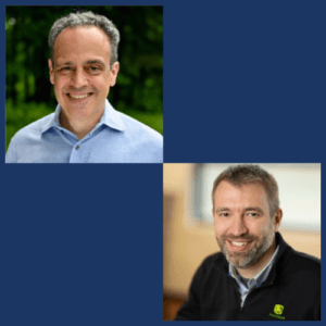 Matt Dunne of Center on Rural Innovation and Jeff Runde of John Deere on Work in Progress podcast with Ramona Schindelheim, editor-in-chief of WorkingNation, from CES