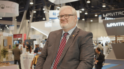 Rancho Cordova, California, mayor David Sander, being interviewed by WorkingNation at CES 2024 about how technology can increase job opportunities in small cities around the country. Sander is also the president of the National League of Cities.