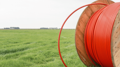 Broadband cable in a rural area.