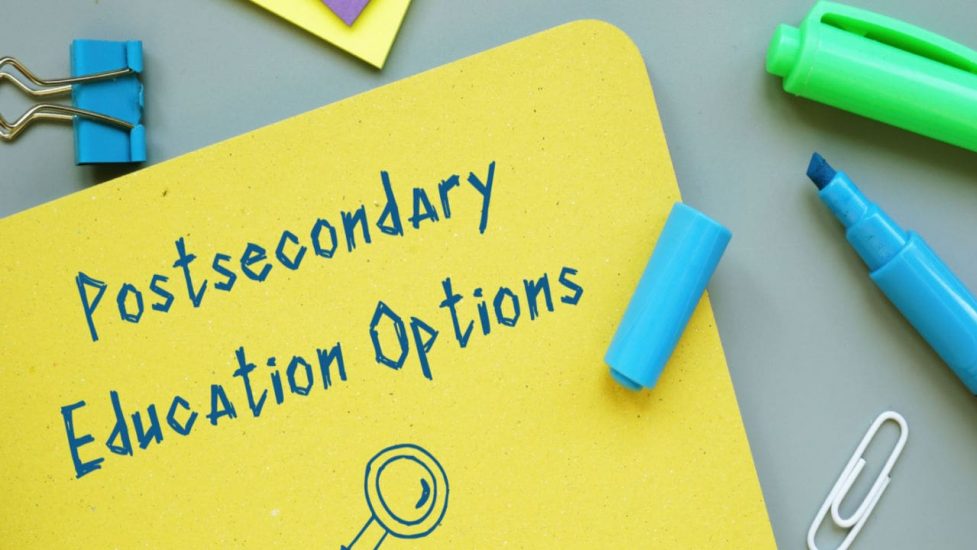 Postsecondary Education Options inscription on the page.