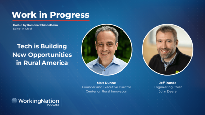From CES: Center on Rural Innovation's Matt Dunne and John Deere's Jeff Runde on Work in Progress podcast with Ramona Schindelheim, editor-in-chief of WorkingNation