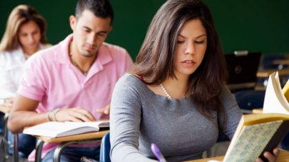 Students sitting in classroom