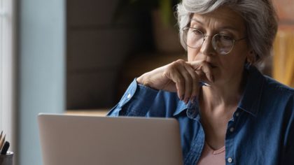 a woman working at computer